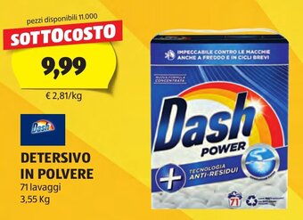 ALDI DETERSIVO IN POLVERE 71 lavaggi 3,55 kg offerta