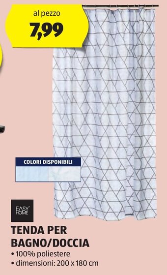ALDI Easy Home TENDA PER BAGNO/DOCCIA 200 x 180 cm offerta