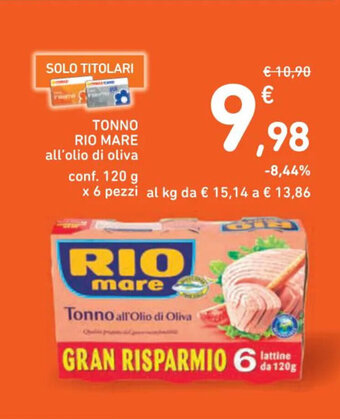 Spazio Conad TONNO RIO MARE all'olio di oliva conf. 120 g offerta