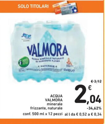 ACQUA VALMORA minerale conf. 500 ml x 12 pezzi