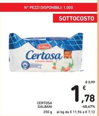 Spazio Conad CERTOSA GALBANI 250 g offerta