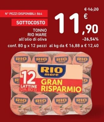 Spazio Conad TONNO RIO MARE conf. 80 g x 12 pezzi offerta