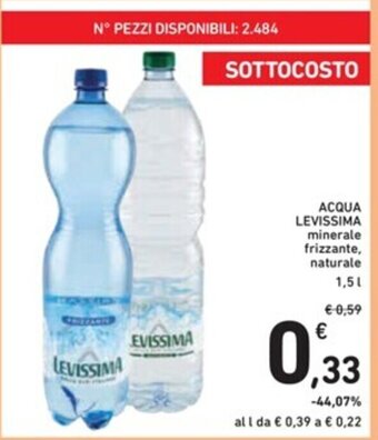 Spazio Conad ACQUA LEVISSIMA minerale frizzante, naturale 1,5 l offerta