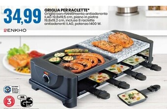 Eurospin Enkho griglia per raclette offerta