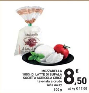 Spazio Conad MOZZARELLA 100% DI LATTE DI BUFALA SOCIETÀ AGRICOLA CIRCE 500 g offerta