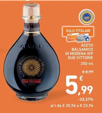 Spazio Conad ACETO BALSAMICO DI MODENA IGP DUE VITTORIE 250 ml offerta