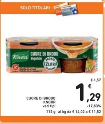 Spazio Conad CUORE DI BRODO Knorr vari tipi 112 g offerta