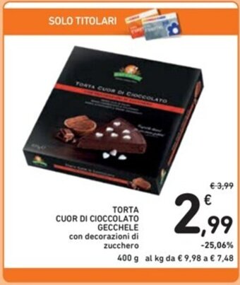 Spazio Conad TORTA CIOCCOLATO GECCHELE 400 g offerta
