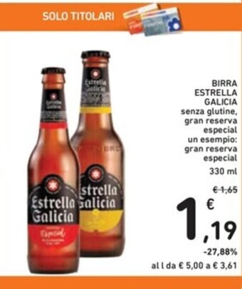 Spazio Conad BIRRA ESTRELLA GALICIA 330 ml offerta