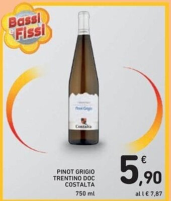 Spazio Conad PINOT GRIGIO TRENTINO DOC COSTALTA 750 ml offerta