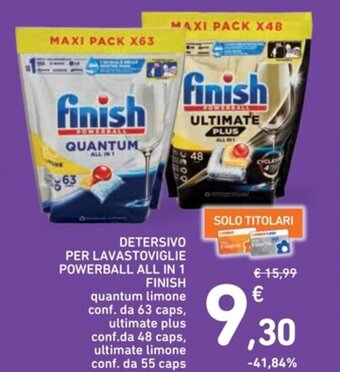 Spazio Conad DETERSIVO PER LAVASTOVIGLIE POWERBALL ALL IN 1 finish offerta