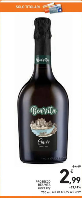 PROSECCO BEA VITA extra dry 750 ml