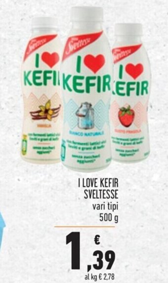Spazio Conad I LOVE KEFIR SVELTESSE vari tipi 500 g offerta