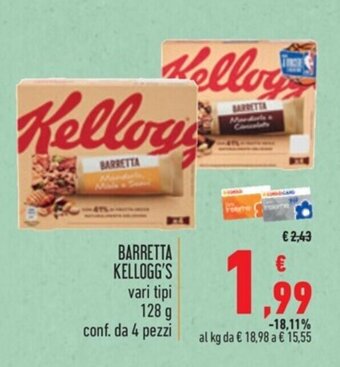Spazio Conad BARRETTA KELLOGG'S vari tipi conf. da 4 pezzi offerta