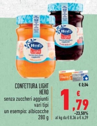 Spazio Conad CONFETTURA LIGHT Hero 280 g offerta