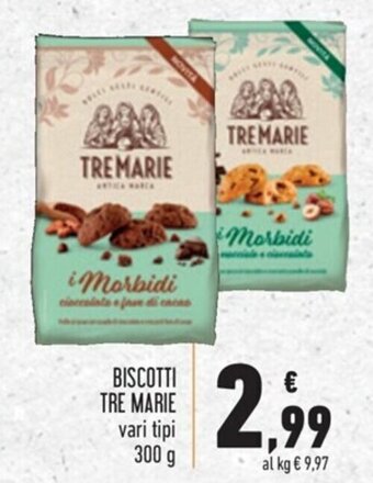 Spazio Conad BISCOTTI TRE MARIE vari tipi 300 g offerta