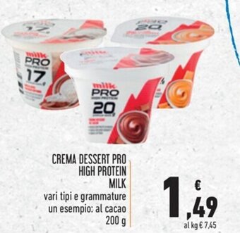 Spazio Conad CREMA DESSERT PRO HIGH PROTEIN MILK 200 g offerta