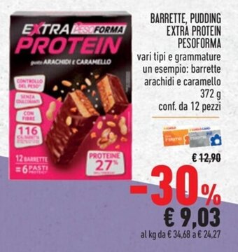BARRETTE, PUDDING EXTRA PROTEIN PESOFORMA 372 g