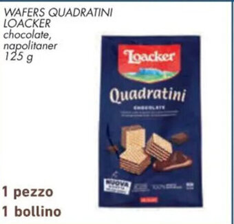 Spazio Conad WAFERS QUADRATINI LOACKER chocolate, napolitaner 125 g offerta