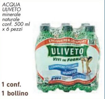 Spazio Conad ACQUA ULIVETO minerale naturale conf. 500 ml x 6 pezzi offerta