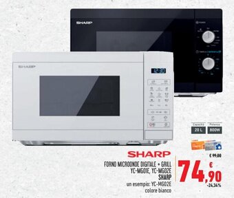 Spazio Conad SHARP FORNO MICROONDE DIGITALE + GRILL YC-MG01E, YC-MG02E offerta