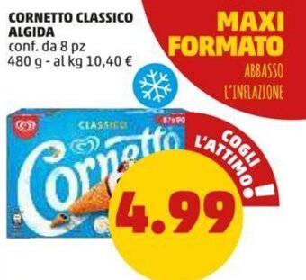 PENNY CORNETTO CLASSICO ALGIDA conf. da 8 pz 480 g offerta