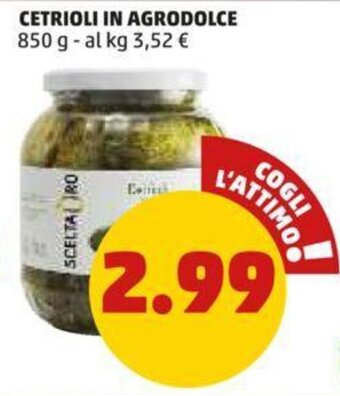 PENNY CETRIOLI IN AGRODOLCE 850 g offerta