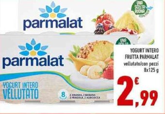 Conad YOGURT INTERO FRUTTA PARMALAT vellutato/con pezzi 8x125 g offerta