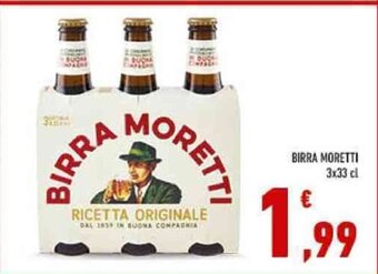 Conad BIRRA MORETTI 3x33 cl offerta