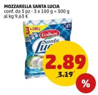 PENNY MOZZARELLA SANTA LUCIA conf. da 3 pz - 3 x 100 g offerta
