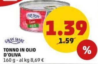 PENNY TONNO IN OLIO D'OLIVA 160 g offerta