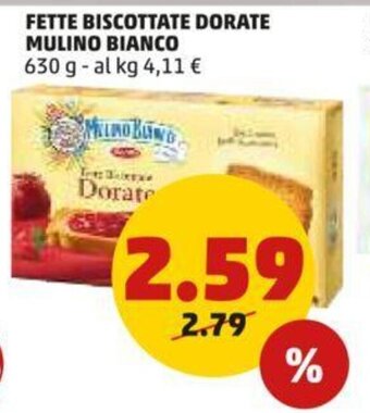 PENNY FETTE BISCOTTATE DORATE MULINO BIANCO 630 g offerta