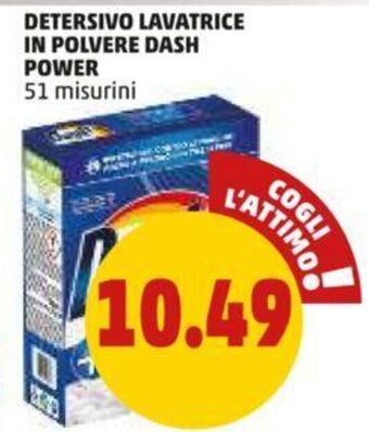 PENNY DETERSIVO LAVATRICE IN POLVERE DASH POWER 51 misurini offerta