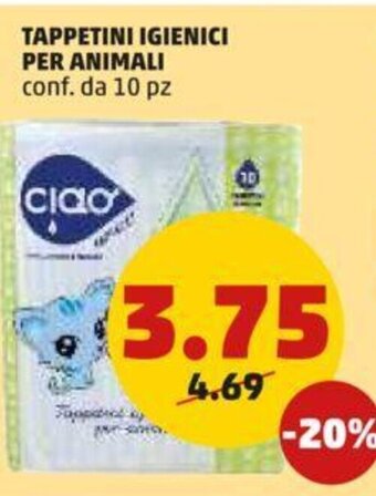 PENNY TAPPETINI IGIENICI PER ANIMALI conf. da 10 pz offerta