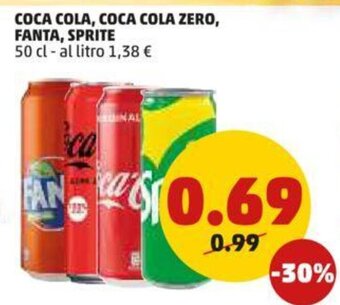 PENNY COCA COLA, COCA COLA ZERO, FANTA, SPRITE 50 cl offerta