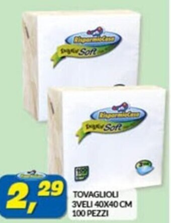 Risparmio Casa TOVAGLIOLI 3VELI 40X40 CM 100 PEZZI offerta