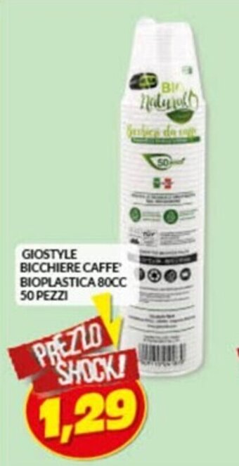 Risparmio Casa GIOSTYLE BICCHIERE CAFFE' BIOPLASTICA 80CC 50 pezzi offerta