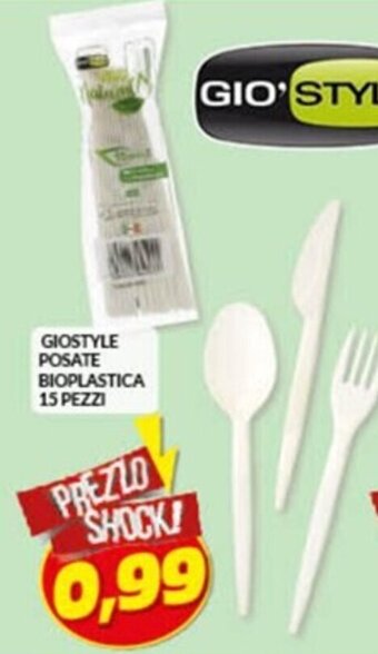 Risparmio Casa GIOSTYLE POSATE BIOPLASTICA 15 PEZZI offerta
