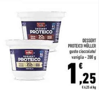 Conad DESSERT PROTEICO MÜLLER gusto cioccolato/ vaniglia - 200 g offerta