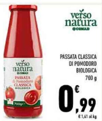 Conad PASSATA CLASSICA DI POMODORO BIOLOGICA 700 g offerta