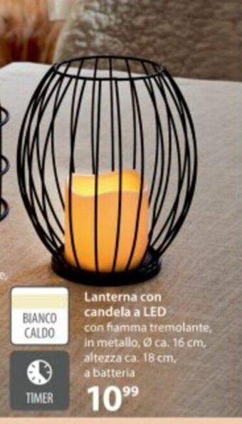 NKD Lanterna con candela a LED ca. 18 cm offerta