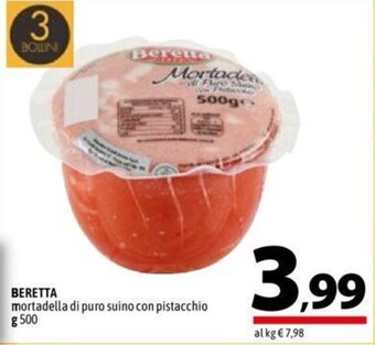 A&O Beretta mortadella di puro suino con pistacchio g 500 offerta