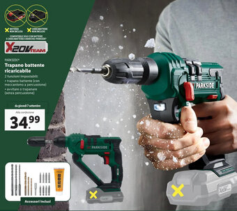 Lidl PARKSIDEⓇ Trapano battente ricaricabile offerta