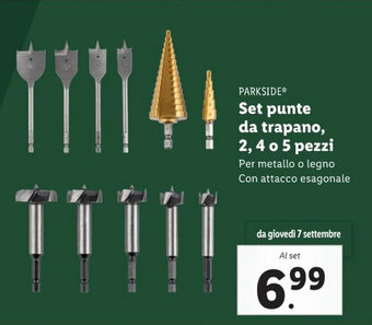 Lidl PARKSIDEⓇ Set punte da trapano, 2, 4 o 5 pezzi offerta