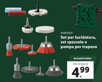 Lidl PARKSIDEⓇ Set per lucidatura, set spazzole o pompa per trapano offerta