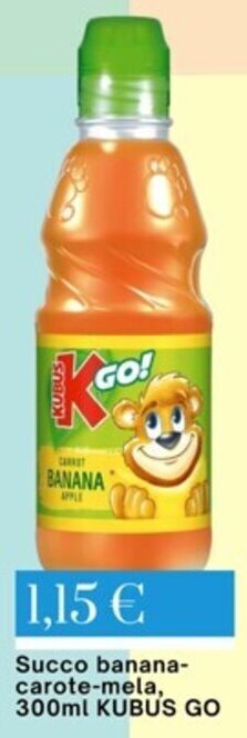Succo banana-carote-mela, 300ml KUBUS GO