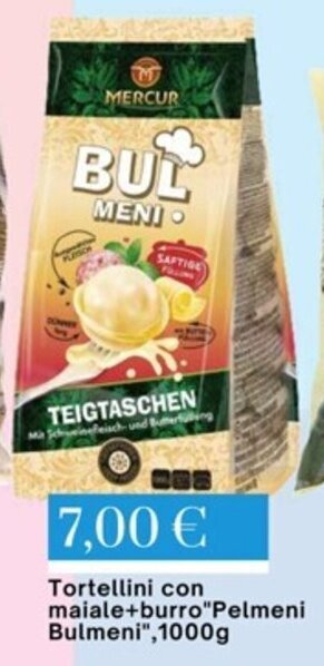 Mix Markt Tortellini con maiale+burro"Pelmeni Bulmeni",1000g offerta