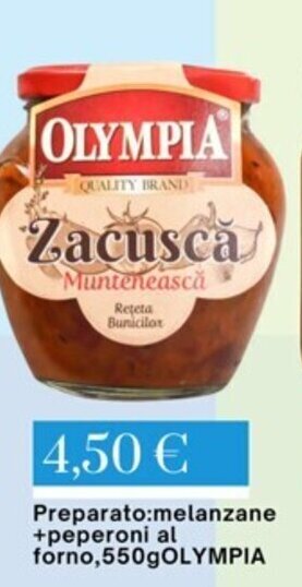 Preparato:melanzane +peperoni al forno,550gOLYMPIA