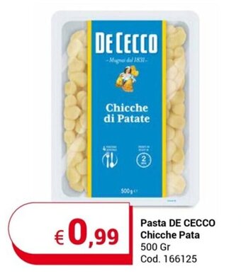 Centro Cash Pasta DE CECCO Chicche Pata 500 Gr offerta