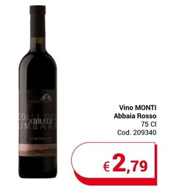 Centro Cash Vino MONTI Abbaia Rosso 75 Cl offerta